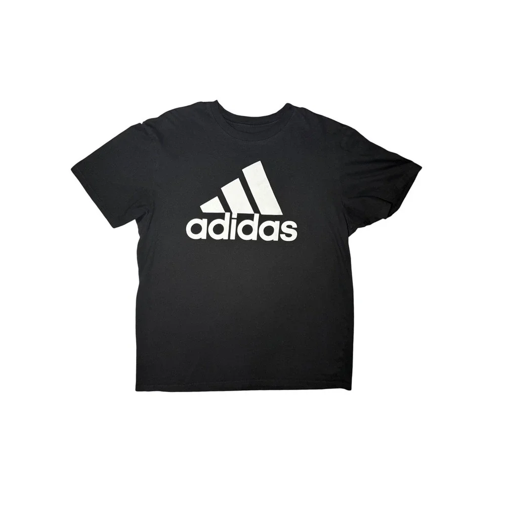 Adidas Golf T-Shirt Men XL Black Graphic Logo Short Sleeve Cotton